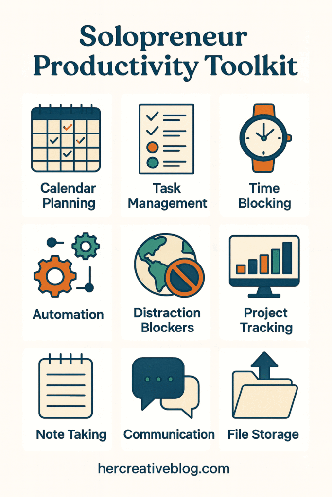 Solopreneur Productivity Toolkit (Icons Grid)